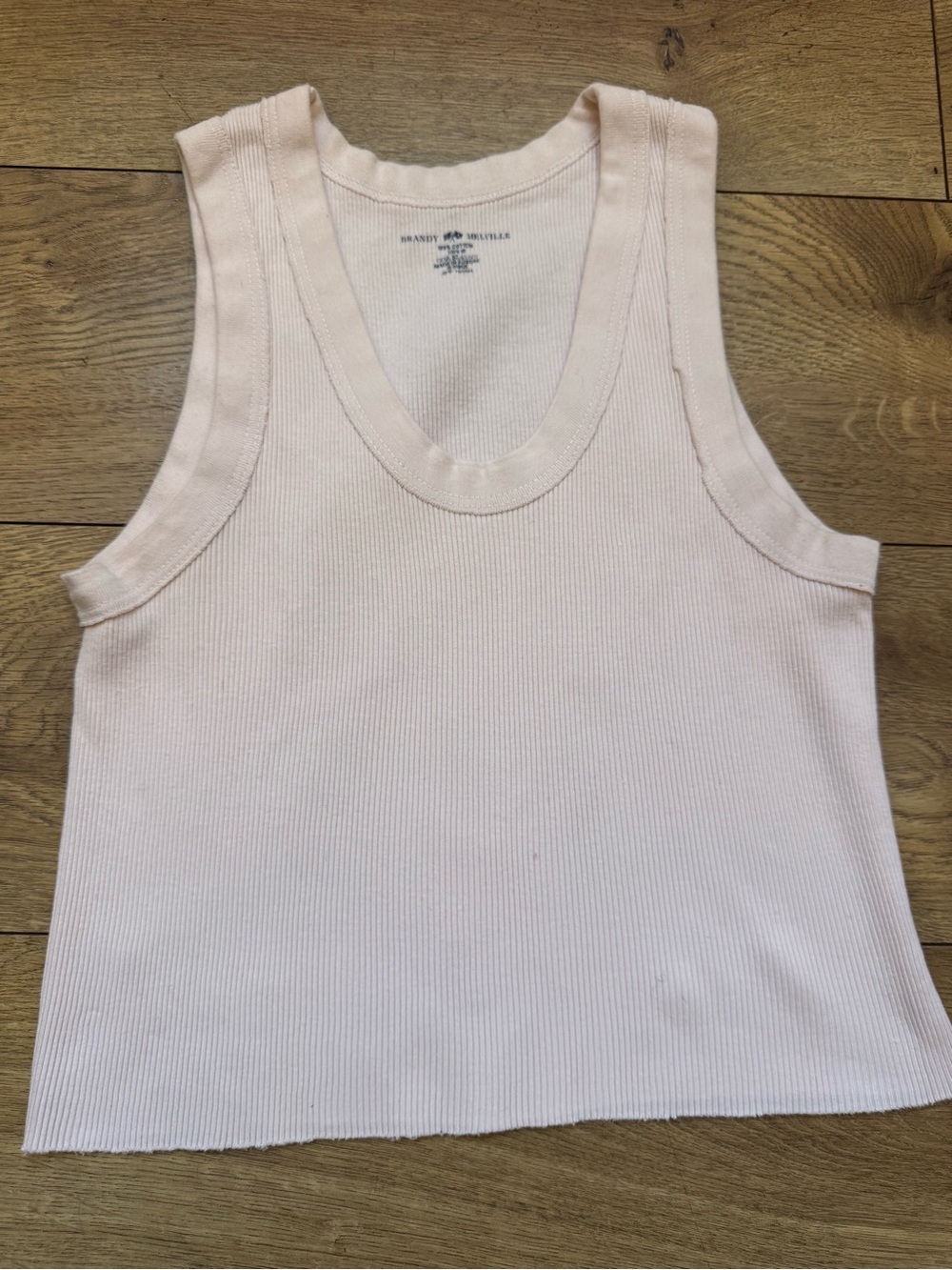 Brandy Melville Pale Pink Ribbed Scoop Tank